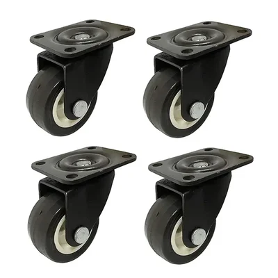 Ackwheel(A-84) 50x25mm Plate Type Single Puff Castor (Without Brake), 75mm Overall Height, Load Capacity 140 Kg (4 Pcs)